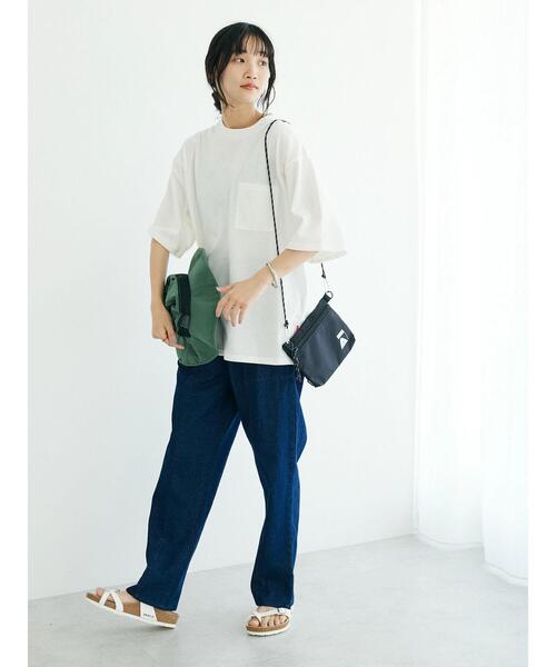 CRAFT STANDARD BOUTIQUE(クラフトスタンダードブティック)の「【汗染み防止】PKT-TEE(Tシャツ/カットソー・レディース・ブラック/カーキ/オフホワイト/杢グレー・M/L/XL)」の13枚目の写真