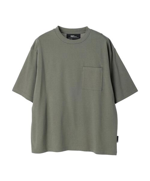 CRAFT STANDARD BOUTIQUE(クラフトスタンダードブティック)の「【汗染み防止】PKT-TEE(Tシャツ/カットソー・レディース・ブラック/カーキ/オフホワイト/杢グレー・M/L/XL)」の4枚目の写真