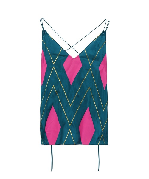 JNBY(ジェーエヌビーワイ)の「Geometric Wave Silk Cami Top(キャミソール・レディース・ブルー・36/38)」の5枚目の写真