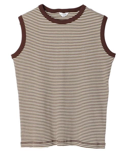AMERICAN HOLIC(アメリカンホリック)の「針抜きノースリーブボーダープルオーバー(Tシャツ/カットソー・レディース・キャメル/ブラウン・M/L)」の22枚目の写真