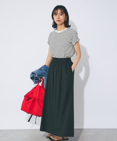 ほぼ新品 リヴドロワ リネン レーヨン スカート F マキシ丈 ブラック ほぼ新品 リヴドロワ リネン レーヨン スカート F マキシ丈