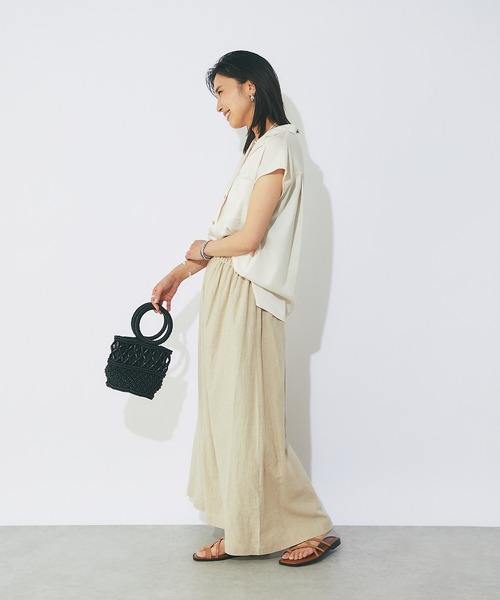 ほぼ新品 リヴドロワ リネン レーヨン スカート F マキシ丈 ブラック ほぼ新品 リヴドロワ リネン レーヨン スカート F マキシ丈