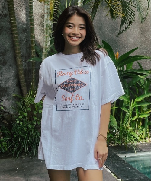 ROXY(ロキシー)の「【ZOZO限定アイテム】OCEAN BREESZE TEE/ロキシー半袖バックプリントTシャツ(Tシャツ/カットソー・レディース・ブラック/ピンク/ホワイト・FREE)」の1枚目の写真