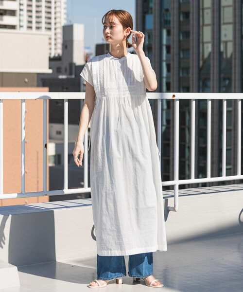 SENSE OF PLACE by URBAN RESEARCH（センスオブプレイスバイアーバンリサーチ）の「インドタックデザインワンピース（ワンピース・レディース・オフホワイト/ブラック/ライトブルー・ONE/S）」の6枚目の写真