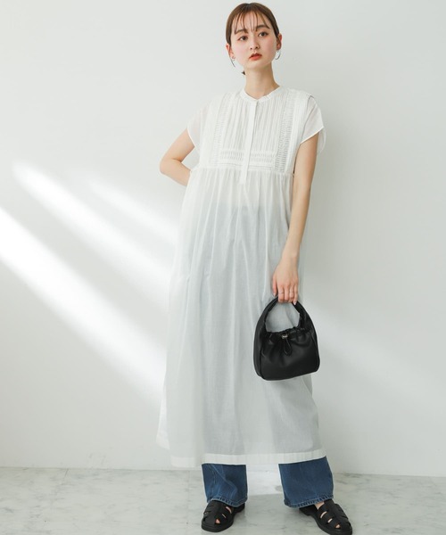 SENSE OF PLACE by URBAN RESEARCH（センスオブプレイスバイアーバンリサーチ）の「インドタックデザインワンピース（ワンピース・レディース・オフホワイト/ブラック/ライトブルー・ONE/S）」の9枚目の写真
