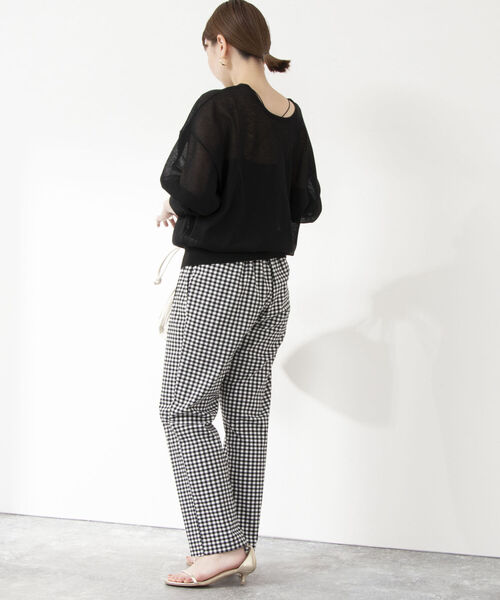 Rie Miller（リエミラー）の「シアー2WAYプルオーバーニット（ニット/セーター・レディース・ライトグレー/ブラック/グリーン・38）」の19枚目の写真