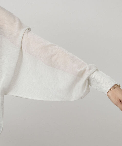 Rie Miller（リエミラー）の「シアー2WAYプルオーバーニット（ニット/セーター・レディース・ライトグレー/ブラック/グリーン・38）」の20枚目の写真