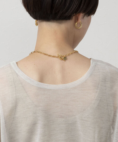 Rie Miller（リエミラー）の「シアー2WAYプルオーバーニット（ニット/セーター・レディース・ライトグレー/ブラック/グリーン・38）」の9枚目の写真