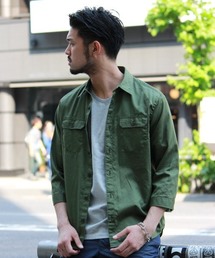 EDIFICE | ◇スイスコットン3/4ミリタリー シャツ(シャツ/ブラウス)