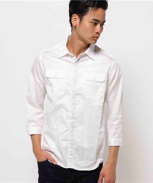 EDIFICE（エディフィス）の「◇スイスコットン3/4ミリタリー シャツ（シャツ/ブラウス・メンズ・ホワイト/ベージュ/カーキ・48/44/46）」の18枚目の写真