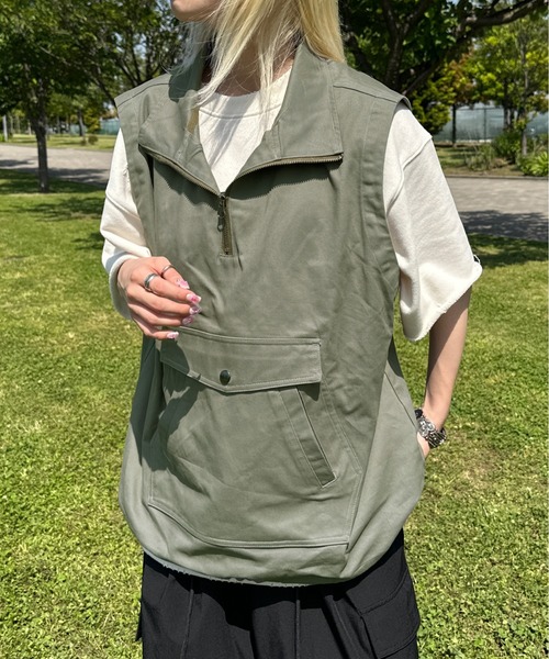 sedacle（セダクル）の「アノラックスタンドネックベスト（ベスト・メンズ・セージグリーン/ブラック/ネイビー・LARGE/MEDIUM）」の12枚目の写真