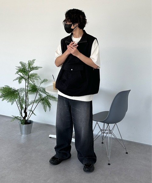 sedacle（セダクル）の「アノラックスタンドネックベスト（ベスト・メンズ・セージグリーン/ブラック/ネイビー・LARGE/MEDIUM）」の11枚目の写真