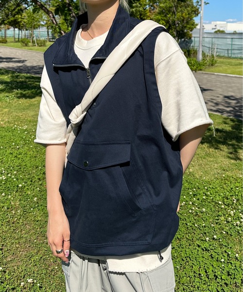 sedacle（セダクル）の「アノラックスタンドネックベスト（ベスト・メンズ・セージグリーン/ブラック/ネイビー・LARGE/MEDIUM）」の17枚目の写真