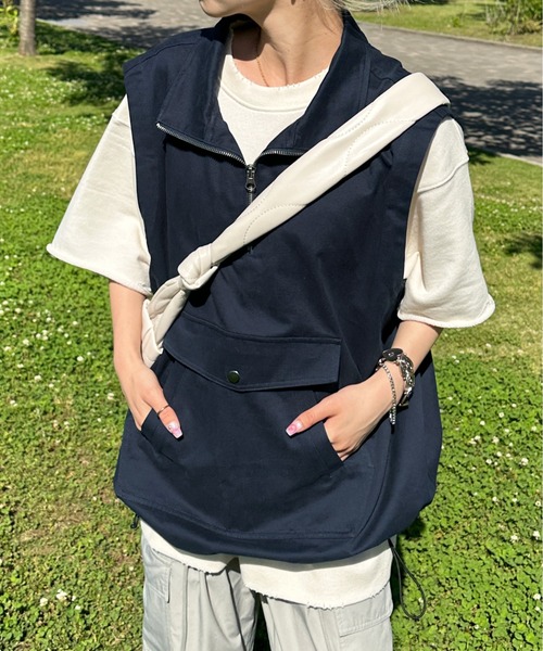 sedacle（セダクル）の「アノラックスタンドネックベスト（ベスト・メンズ・セージグリーン/ブラック/ネイビー・LARGE/MEDIUM）」の18枚目の写真