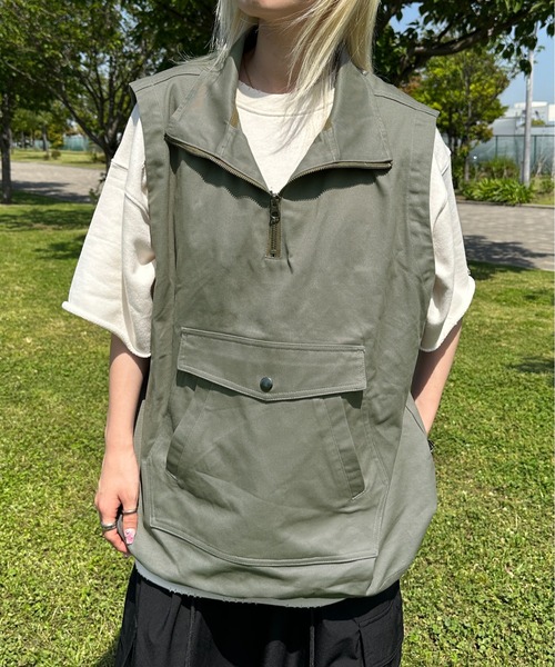 sedacle（セダクル）の「アノラックスタンドネックベスト（ベスト・メンズ・セージグリーン/ブラック/ネイビー・LARGE/MEDIUM）」の13枚目の写真