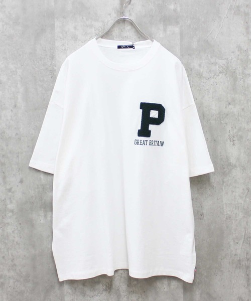 SHISKY(シスキー)の「【USAコットン】刺繍T(Tシャツ/カットソー・メンズ・ホワイト系その他/ベージュ/ブラック系その他/ブラック/オフホワイト/ダークグリーン・M/XL/L)」の1枚目の写真