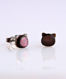 SARINOHANA/ネコ（猫）一粒シェルピアス/14KGF/SILVER925