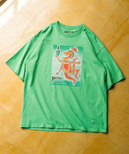 Savignac（サヴィニャック）の「《追加販売》【SAVIGNAC / サビニャック】別注 French Company プリントT（Tシャツ/カットソー・メンズ・イエロー/ブラックミックス/ネイビー/ダークブルー/ブルー系その他/ホワイト/ライトホワイト/レッド/グリーン/ホワイト系その他/オフホワイト/ブラック系その他/ブラック/ホワイト×ホワイト/イエロー系その他・LARGE/MEDIUM/X-LARGE）」の9枚目の写真