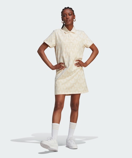 adidas ホワイト ワンピース　ダブルジップ adidas ホワイト ワンピース ダブルジップ - メルカリ