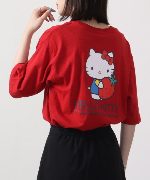 sanrio(サンリオ)の「sanrio サンリオ 半袖 Tシャツ オーバーサイズ(Tシャツ/カットソー・レディース・ホワイト/ライトピンク/サックスブルー/レッド/オフホワイト/ブルーグリーン/レモンイエロー/ホワイト系/ホワイト系1/ホワイト系3/ブラック系/ホワイト系2/ホワイト系4/ブラック・L/LL/M)」の14枚目の写真