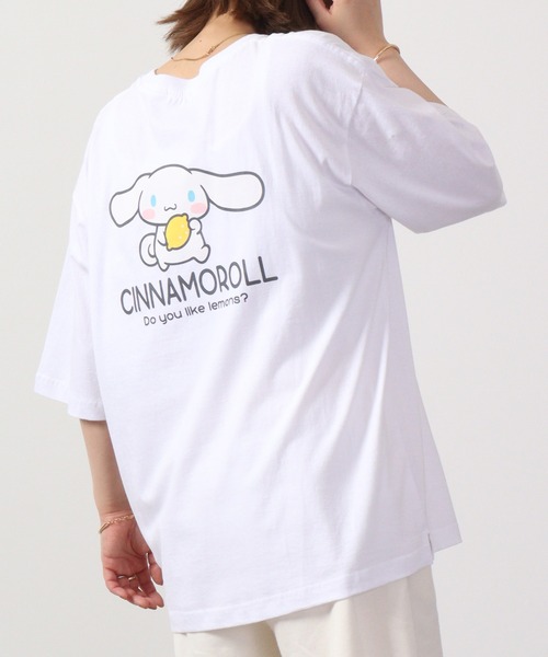 sanrio(サンリオ)の「sanrio サンリオ 半袖 Tシャツ オーバーサイズ(Tシャツ/カットソー・レディース・ホワイト/ライトピンク/サックスブルー/レッド/オフホワイト/ブルーグリーン/レモンイエロー/ホワイト系/ホワイト系1/ホワイト系3/ブラック系/ホワイト系2/ホワイト系4/ブラック・L/LL/M)」の18枚目の写真