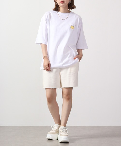 sanrio(サンリオ)の「sanrio サンリオ 半袖 Tシャツ オーバーサイズ(Tシャツ/カットソー・レディース・ホワイト/ライトピンク/サックスブルー/レッド/オフホワイト/ブルーグリーン/レモンイエロー/ホワイト系/ホワイト系1/ホワイト系3/ブラック系/ホワイト系2/ホワイト系4/ブラック・L/LL/M)」の19枚目の写真