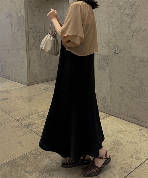 apres jour clair(アプレジュールクレア)の「【apres jour clair】アシメマーメイドキャミワンピース【ZOZOTOWN限定アイテム】(ワンピース・レディース・ブラック/ライトベージュ/ブラウン系その他・フリー/X-LARGE)」の6枚目の写真