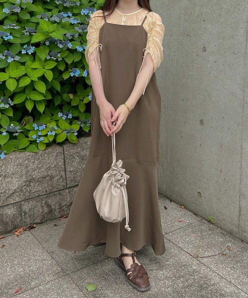 apres jour clair(アプレジュールクレア)の「【apres jour clair】アシメマーメイドキャミワンピース【ZOZOTOWN限定アイテム】(ワンピース・レディース・ブラック/ライトベージュ/ブラウン系その他・フリー/X-LARGE)」の12枚目の写真