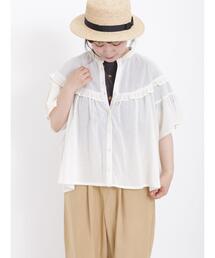 Samansa Mos2 | 柄アソートフリル切替ブラウス(シャツ/ブラウス)