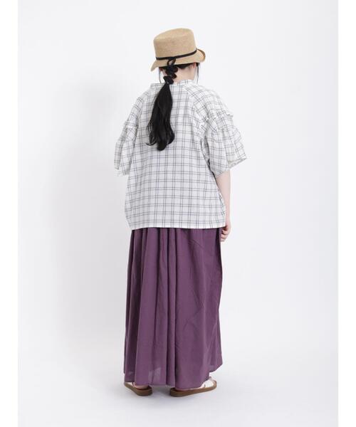 Samansa Mos2（サマンサ モスモス）の「柄アソートフリル切替ブラウス（シャツ/ブラウス・レディース・ネイビー/オフホワイト/ブルー/キナリ・F）」の16枚目の写真