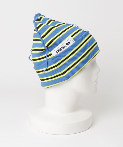 JNBY(ジェーエヌビーワイ)の「APN Logo-patch Striped Falling Yarn Polyester Beanie Hat / ビーニーハット /ニットキャップ(ニットキャップ/ビーニー・レディース・ブルー系その他4/グリーン系その他5・ONE SIZE)」の4枚目の写真