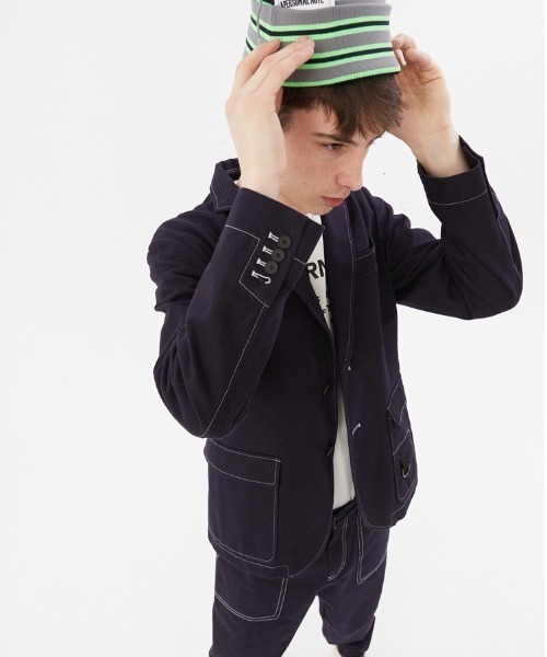 JNBY(ジェーエヌビーワイ)の「APN Logo-patch Striped Falling Yarn Polyester Beanie Hat / ビーニーハット /ニットキャップ(ニットキャップ/ビーニー・レディース・ブルー系その他4/グリーン系その他5・ONE SIZE)」の6枚目の写真