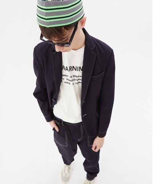JNBY(ジェーエヌビーワイ)の「APN Logo-patch Striped Falling Yarn Polyester Beanie Hat / ビーニーハット /ニットキャップ(ニットキャップ/ビーニー・レディース・ブルー系その他4/グリーン系その他5・ONE SIZE)」の19枚目の写真