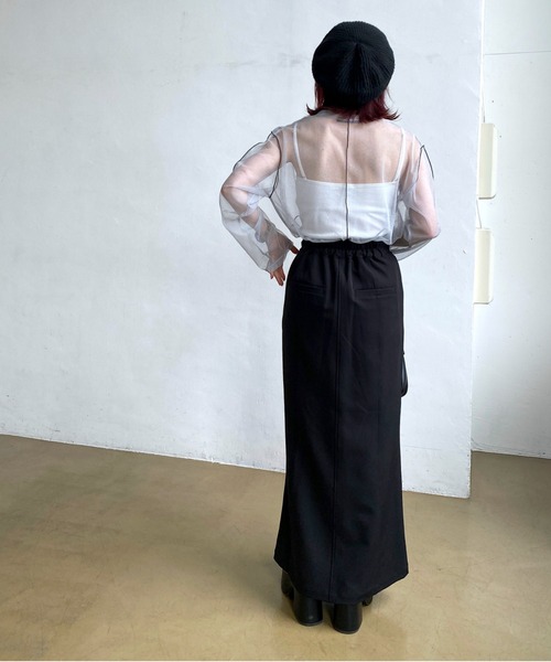 PAGEBOY（ページボーイ）の「ラメチュールアシメメローTOPS（Tシャツ/カットソー・レディース・グレイッシュベージュ/ブラック/ブラウン・FREE）」の18枚目の写真