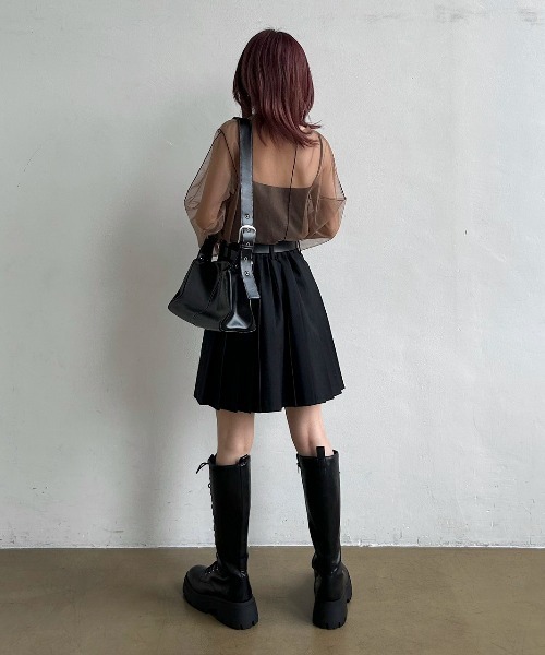 PAGEBOY（ページボーイ）の「ラメチュールアシメメローTOPS（Tシャツ/カットソー・レディース・グレイッシュベージュ/ブラック/ブラウン・FREE）」の13枚目の写真