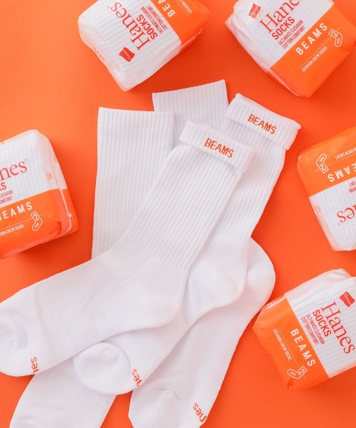 HANES（ヘインズ）の「Hanes × BEAMS / 別注 Socks 2pieces pack（ソックス/靴下・メンズ・ホワイト・ONE SIZE）」の8枚目の写真