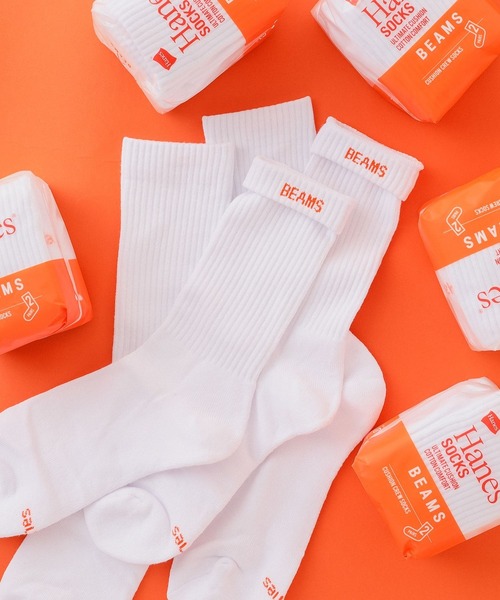 HANES（ヘインズ）の「Hanes × BEAMS / 別注 Socks 2pieces pack（ソックス/靴下・メンズ・ホワイト・ONE SIZE）」の9枚目の写真