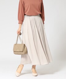 ◆女性らしさあふれる サテンギャザースカート