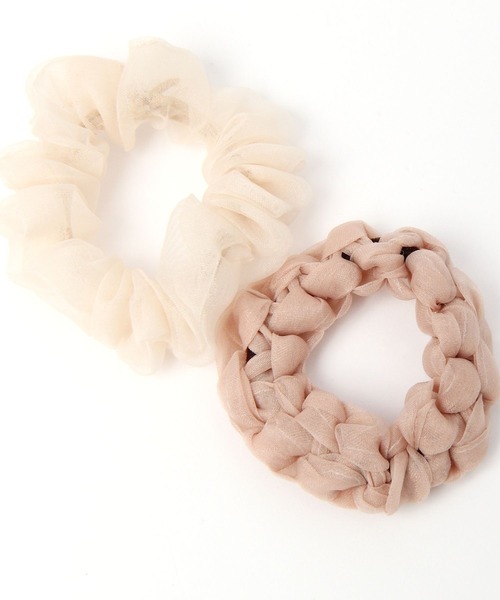 studio CLIP（スタディオクリップ）の「【daily CLIP】4SETシュシュ（シュシュ・レディース・グレー/ピンク・FREE）」の5枚目の写真