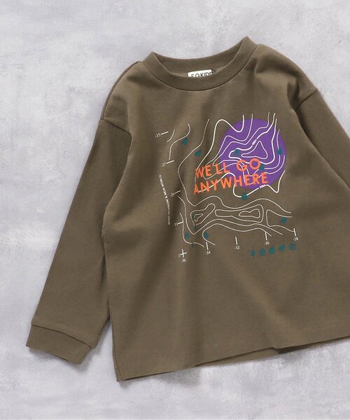 F.O.KIDS（エフオーキッズ）の「カラバリグラフィックL/S TEE（Tシャツ/カットソー・キッズ・ネイビー/チャコール/サックスブルー/オレンジ/オフホワイト/グレー/イエロー/カーキ/グリーン/パープル・140/150/100/110/80/90/95/120/130）」の5枚目の写真