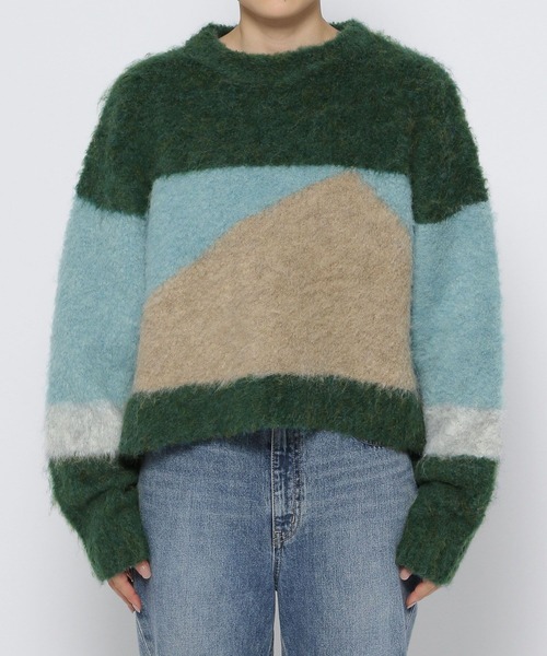 LOWRYS FARM（ローリーズファーム）の「ブークレアソートガラプルオーバーLS  977801（ニット/セーター・レディース・オレンジ/グリーン/パープル/ブラウン・FREE）」の18枚目の写真