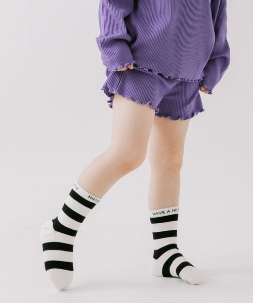 BAYFLOW（ベイフロー）の「リブショートパンツ（KIDS）（その他パンツ・キッズ・アイボリー/パープル/ライトグレー/ブラック・140cm/110cm/150cm/120cm/130cm）」の4枚目の写真