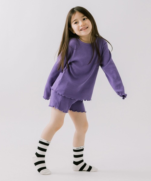 BAYFLOW（ベイフロー）の「リブショートパンツ（KIDS）（その他パンツ・キッズ・アイボリー/パープル/ライトグレー/ブラック・140cm/110cm/150cm/120cm/130cm）」の5枚目の写真