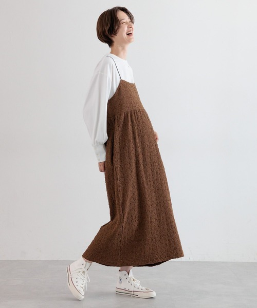 LEPSIM（レプシィム）の「【産前・産後対応】マタニティ／カットジャガードキャミワンピース　974356（マタニティウェア/グッズ・レディース・ブラウン/ブラック・FREE）」の15枚目の写真