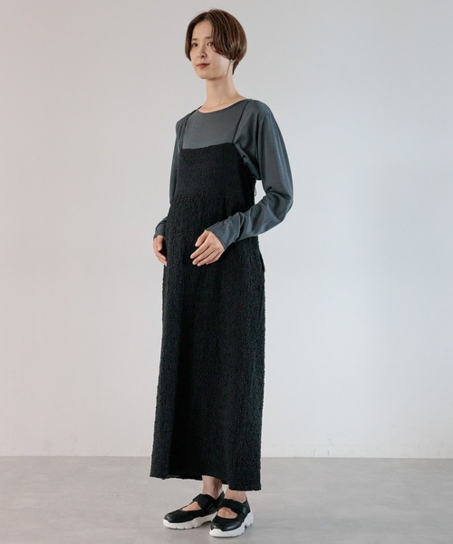 LEPSIM（レプシィム）の「【産前・産後対応】マタニティ／カットジャガードキャミワンピース　974356（マタニティウェア/グッズ・レディース・ブラウン/ブラック・FREE）」の16枚目の写真