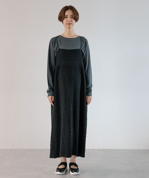 LEPSIM（レプシィム）の「【産前・産後対応】マタニティ／カットジャガードキャミワンピース　974356（マタニティウェア/グッズ・レディース・ブラウン/ブラック・FREE）」の13枚目の写真