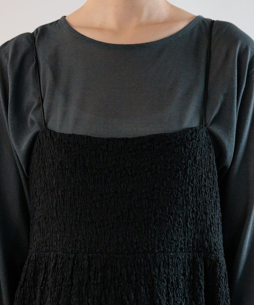 LEPSIM（レプシィム）の「【産前・産後対応】マタニティ／カットジャガードキャミワンピース　974356（マタニティウェア/グッズ・レディース・ブラウン/ブラック・FREE）」の19枚目の写真