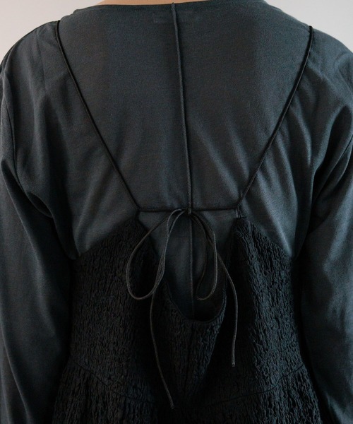 LEPSIM（レプシィム）の「【産前・産後対応】マタニティ／カットジャガードキャミワンピース　974356（マタニティウェア/グッズ・レディース・ブラウン/ブラック・FREE）」の14枚目の写真