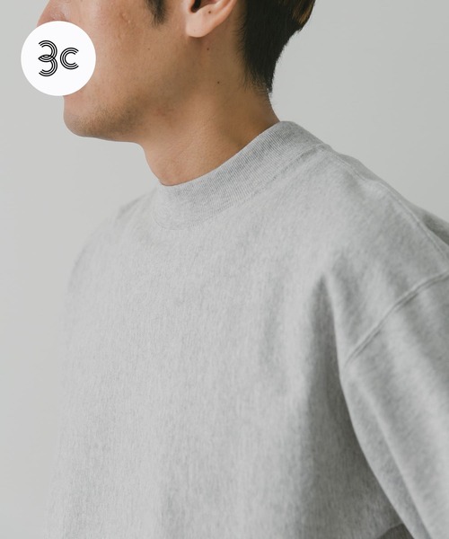 URBAN RESEARCH DOORS(アーバンリサーチドアーズ)の「USAコットンモックネックロングスリーブTシャツ(Tシャツ/カットソー・メンズ・ホワイト/チャコールグレー/グレー系その他・MEDIUM/LARGE)」の3枚目の写真