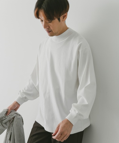 URBAN RESEARCH DOORS(アーバンリサーチドアーズ)の「USAコットンモックネックロングスリーブTシャツ(Tシャツ/カットソー・メンズ・ホワイト/チャコールグレー/グレー系その他・MEDIUM/LARGE)」の17枚目の写真